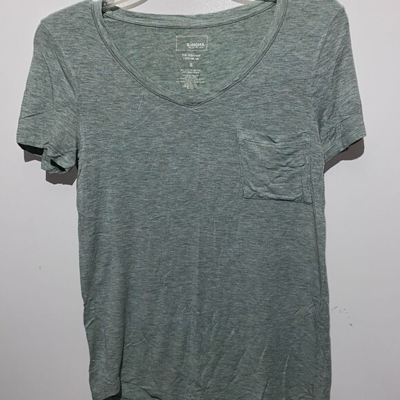 Sonoma Women's Light Green Stretch Short Sleeve The Everyday Lounge Tee Small - Picture 1 of 8